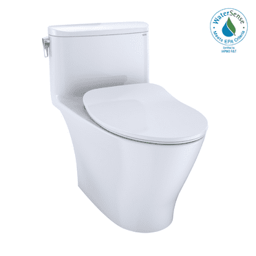 TOTO® Nexus® One-Piece Elongated 1.28 GPF Universal Height Toilet with CEFIONTECT and SS234 SoftClose Seat, WASHLET  Ready, Cotton White - MS642234CEFG#01