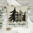 thumbnail image 6 of Merry Christmas Bright Decorative Throw Pillow Covers 16 x 16 Set of 4, Black Xmas Tree Buffalo Plaid Check Outdoor Pillowcase, Let It Snow Winter Holiday Farmhouse Cushion Case Home Decor, 6 of 6