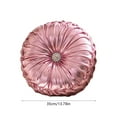thumbnail image 3 of Round Velvet Pillow - Shiny Border Sofa Cushion Bedside Decor Futon Accent Pillow Wrinkle-Resistant Hypoallergenic Gift-Ready Home Decor(Pink), 3 of 6