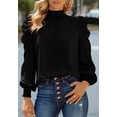 thumbnail image 1 of Blusa elegante de gasa para mujer, estilo ejecutivo, con cuello alto y un solo color, 1 of 6