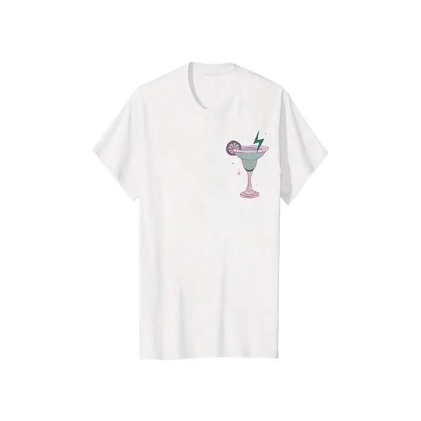 Camiseta de cóctel y letras para mujer, hombros caídos, informal, de manga corta y cuello redondo, para verano, ropa de diario, tops para mujer.