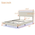 thumbnail image 6 of Queen Size Floating Bed Frame with LED Lights and USB Charging, Modern Upholstered Platform Led Bed Frame, No Box Spring Needed, Easy Assemble (Beige), 6 of 9