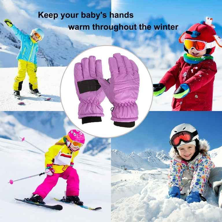 Kids Snow Glove Girl Snow Gloves Skating Gloves Ski Snowboarding M/L Kids  Girls Boys Warm Windproof Snow Size Winter Outdoor Kids Gloves Mittens