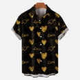 thumbnail image 2 of IROINNID Men's Casual Valentine's Day Short Sleeve Printed Blouse With Pocket, 2 of 6