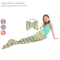thumbnail image 5 of Catalonia Mermaid Tail Bed Blanket & Pillow Bowknot Cushion, Plush Soft Coral Fleece Children Kids Snuggie Throw for Bed 60” x 21”, 5 of 7