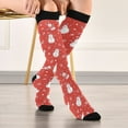 thumbnail image 5 of FORMRS Womens Knee High Socks Casual Long Thick Travel Daily Wear, 1 Pair, Red Snowman, 5 of 6