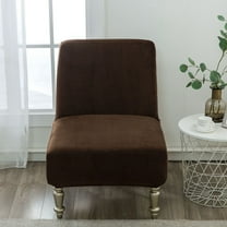 XmhyTop Armless Chair Cover,Stretch Removable Non-Slip Chair Cover for Accent Chair Without Arms Furniture Protector for Living Dining Room (Brown)