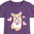thumbnail image 3 of Instant Message - Kawaii - Corgis Love Boba Tea - Toddler & Youth Girls Short Sleeve T-Shirt, 3 of 6