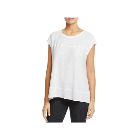 UPC 039373897566 product image for Vince Camuto Womens Slub Mixed Media Casual Top White XS | upcitemdb.com