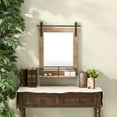 thumbnail image 6 of Danya B. Rustic Industrial Wood-Framed Wall Mount Barn Door Vanity Mirror with Shelf and Iron Hardware, 6 of 6