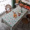 thumbnail image 4 of Nvzi Hoja roja Red Grid Love Christmas Day Mesa de comedor Tela rectangular Decoración de escritorio para el hogar (rojo, 160 * 140 cm), 4 of 5