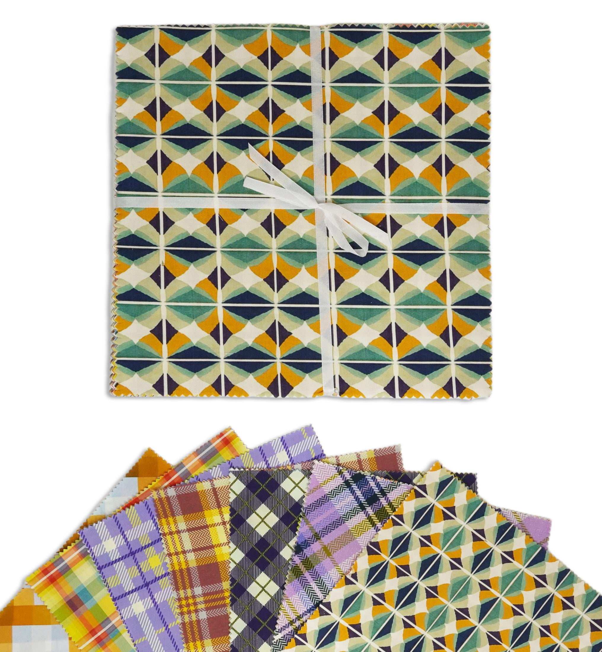 Soimoi Check Print Precut 10-inch Cotton Fabric Quilting Squares Charm Pack DIY Patchwork Sewing Craft
