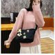 thumbnail image 4 of Canvas bag cute cartoon bear doll school bag for female students black, 4 of 5
