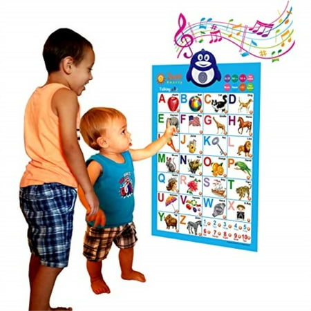Just Smarty Electronic Interactive Alphabet Wall Chart, Talking ABC and 123s and Music Poster, Best Educational Toy for