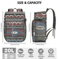 thumbnail image 3 of Colorful Abstract Geometric Cooler Backpack - 20L Insulated Leakproof Lunch Bag, Plaid Stripes, 3 of 6