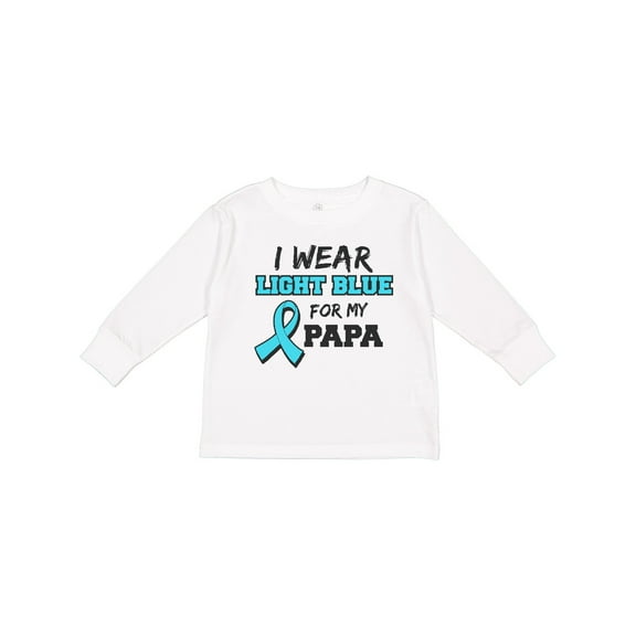 Inktastic I Wear Light Blue For My Papa Boys or Girls Long Sleeve Toddler T-Shirt