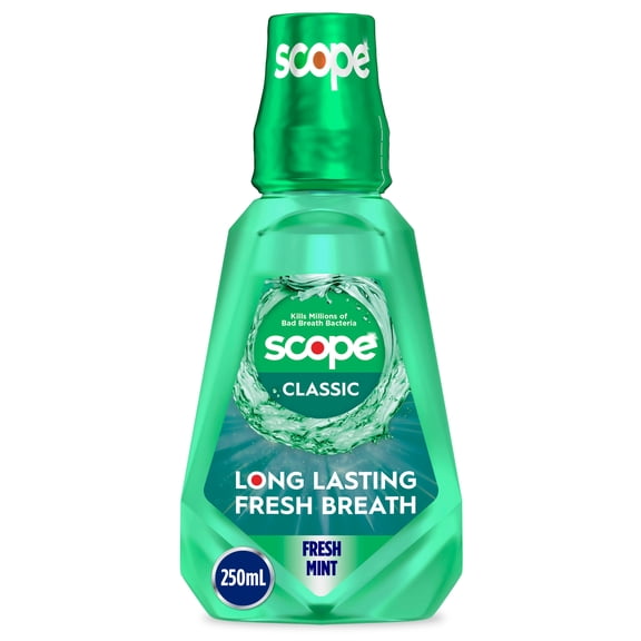 Scope Mouthwash, Classic, Fresh Mint, 250mL