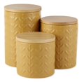 thumbnail image 1 of DII Honey Gold Matte Retro Vine Texture Bote de cerámica (juego de 3) Design Imports CAMZ13113, 1 of 2
