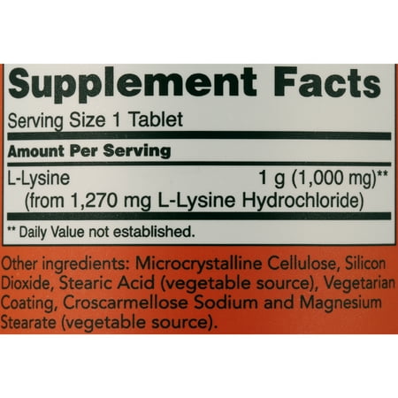 L-Lysine, 1,000 mg, 250 Tablets, NOW Foods