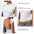 thumbnail image 4 of Camiseta sin espalda para mujer Color puro Camiseta de moda transpirable suave y agradable para la piel para aniversario Blanco L, 4 of 4