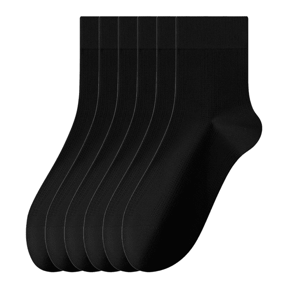 Sookeceks 6 Pairs Thin Modal Crew Socks for Mens, Soft Breathable Lightweight Trouser Socks for Casual Size 7-11