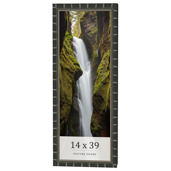 14x39 Frame Black Bamboo Solid Wood Picture Frame Width 1.5 Inches | Interior Frame Depth 0.5