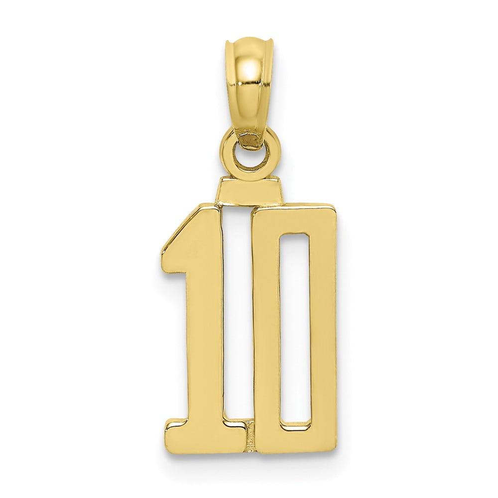 gold number 10 pendant