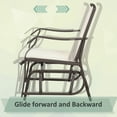 thumbnail image 6 of Outdoor Glider Chair Set with Glass Tabletop, 2 Patio Rocking Chairs and Coffee Table, Breathable Sling Fabric Bistro Set for Backyard, Garden and Porch, Cream White, 6 of 9