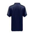 thumbnail image 5 of Camisa de manga corta de satén liso para mujer - Top elegante con cuello alto - Acabado satinado para ocasiones informales/formales - Tallas S-XL, 5 of 5