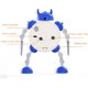 thumbnail image 4 of Reloj despertador robot, reloj despertador analógico ultra silencioso que no hace tictac con luz ocular y clip de mano de acero inoxidable de metal (azul) TUNC Sencillez, 4 of 5