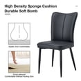 thumbnail image 4 of Dining Chairs 4-Piece Set, Modern PU Leather Dining Chairs with Curved Backrest and Seat Cushions, Accent Chair with Metal Legs for Dining Room, Living Rooms, Black, 4 of 8