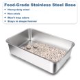 thumbnail image 6 of iHomeGarden XL Stainless Steel Cat Litter Box with Lid 2 Pack, High Sided Open Top Pan for Big Cats, Multi-Cat Use, White, 6 of 6