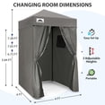 thumbnail image 3 of EAGLE PEAK Flex Ultra Compact 4x4 Pop-up Changing Room Canopy, Portable Privacy Cabana for Pool, Fashion Photoshoots, or Camping (Dark Gray), 3 of 10