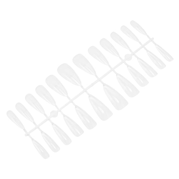 Unique Bargains 1 Set Gloss Half Frosted Short Almond Nail Tips Clear