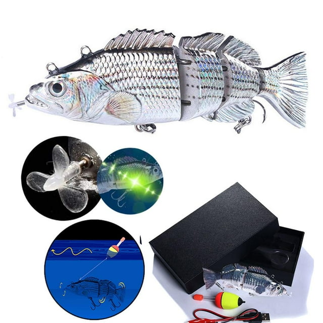 ruzhgo Appât Électrique Natation Segment Robotique Pêche Leurre USB Charge Appât N ° 4