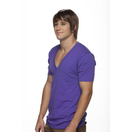 Mens Surfer Dude Brown Synthetic Costume Wig