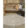 thumbnail image 4 of Unique Loom Outdoor Safari Collection Area Rug - Tsavo (3' 1" Round Gray/Ivory), 4 of 10