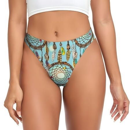 Rateoe Boho Dreamcatcher 1 Pattern Seamless Women Underwear Thongs No Show Ladies Thong No Line Breathable Comfortable Panties Undies for Women-3X-Large