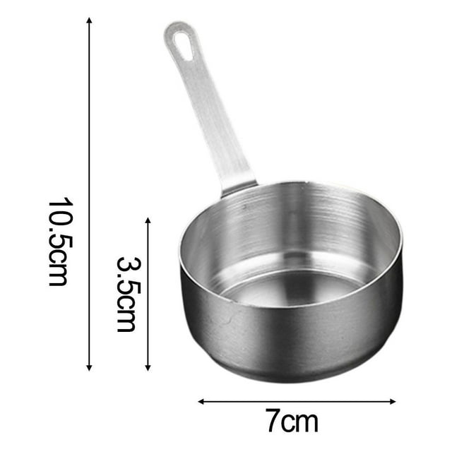 Bgsha Petite Casserole Antiadhésive, Pot de Cuisson en Acier Inoxydable avec Poignée, Plat à Tremper, Restaurant, Steak, Chauffe-Lait 100ML