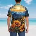 thumbnail image 3 of Lsque Sunset Sky Sunflower pattern Hawaiian Shirt for Men, Unisex Summer Beach Casual Short Sleeve Button Down Shirts-Medium, 3 of 9