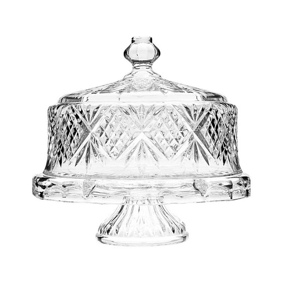 Godinger Dublin Crystal Cake Plate with Dome Cover