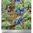 thumbnail image 1 of Soimoi Rayon Fabric Rabbit,Lilac & Pansy Floral Print Fabric by the Yard 42 Inch Wide, 1 of 1