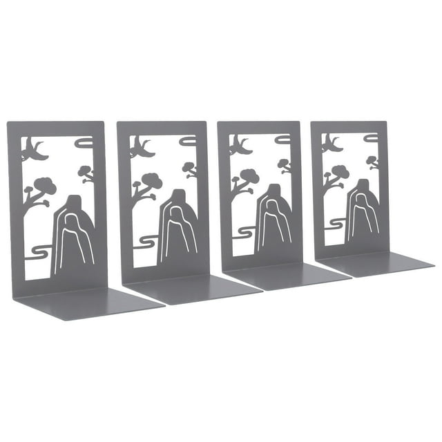 Sujetalibros decorativosSujetalibros de metal de 4 piezas Soporte para libros Sujetalibros de metal antideslizante Muy versátil Jadeshay A