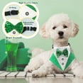 thumbnail image 3 of Kuoser St.Patrick's Day Dog Tuxedo Puppy Costume Adjustable Dog Bandana, White, S, 3 of 7