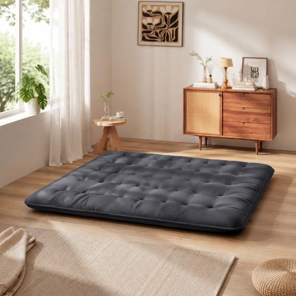 King Size Futon Mattress with Washable Cover, Foldable 5-Layer Floor Sleeping Pad with Storage Bag