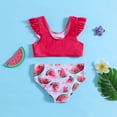 thumbnail image 3 of Hiiyo Little Girls Swimsuit Ruffle Quick Dry Bikini Swimwear Beach Bathing Suit,2-Piece, 3 of 5