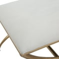 thumbnail image 5 of Uttermost Crossing Contemporary Iron and Fabric Small Bench in White/Gold, 5 of 6