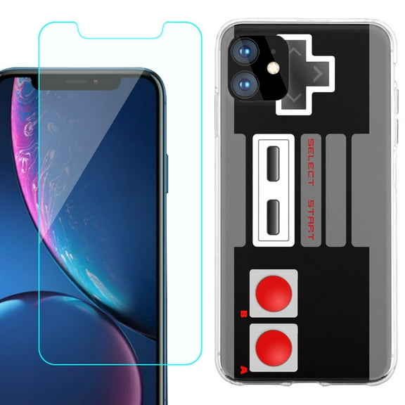For Apple iPhone 11 Case , Slim-Fit TPU Protective Phone Case with Tempered Glass Screen Protector, by OneToughShield ® - Game Controller