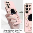 thumbnail image 3 of Compatible with Samsung Galaxy S23 Ultra Case Silicone TPU Plating, Samsung S23 Ultra Phone Case Cute Astronaut Pattern Cover with Stand for Women Girls (Pink), 3 of 14