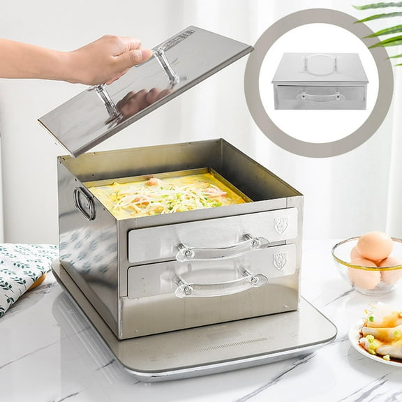 Luxshiny 1Pc Professional Rice Roll Steamer Plated Silver Small Household Steaming Pan Kitchen Tool